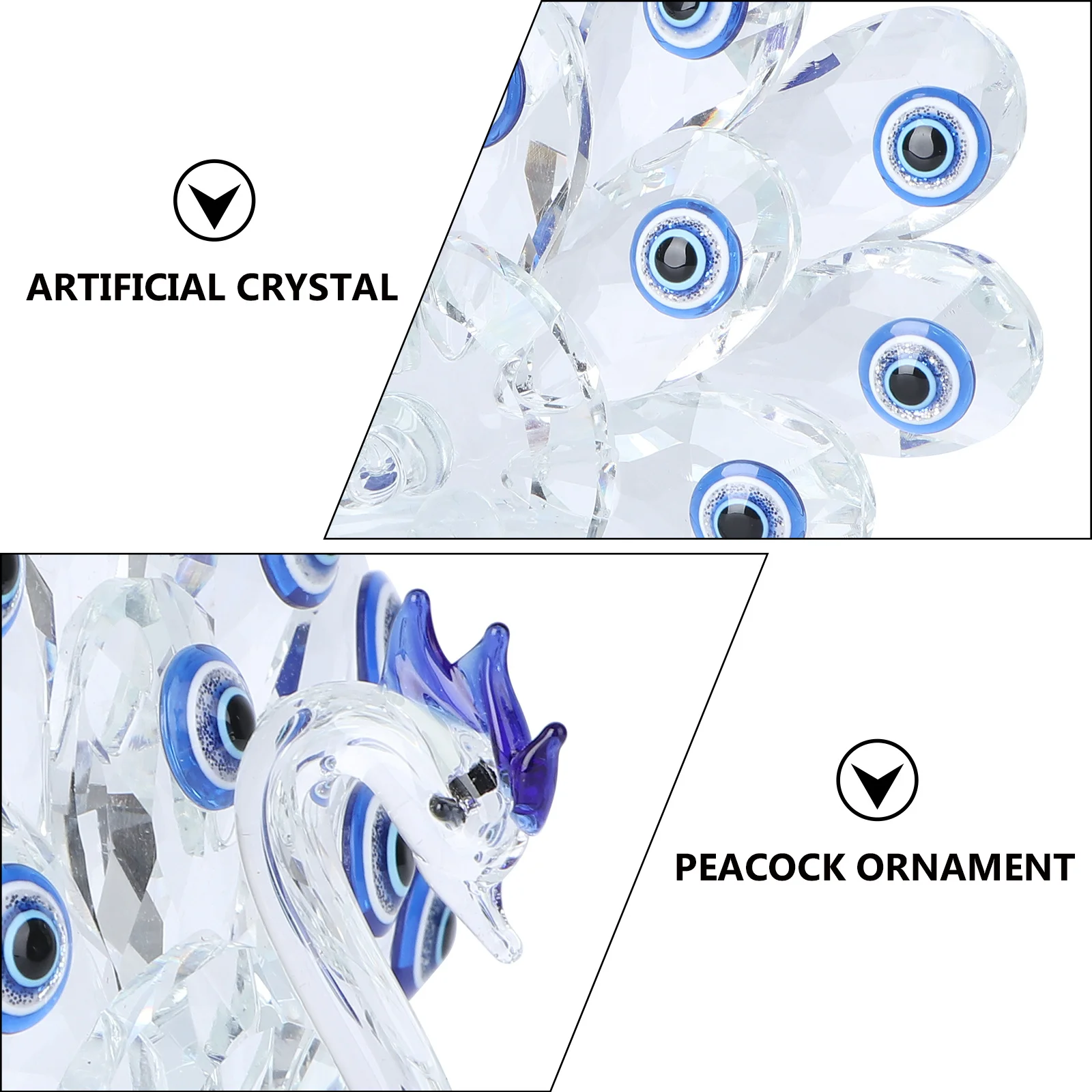 

1Pcs Blue Eye Peacock Crystal Ornament Desktop Decoration Birthday Gift Holiday Festival Prop Home Decor Ornament