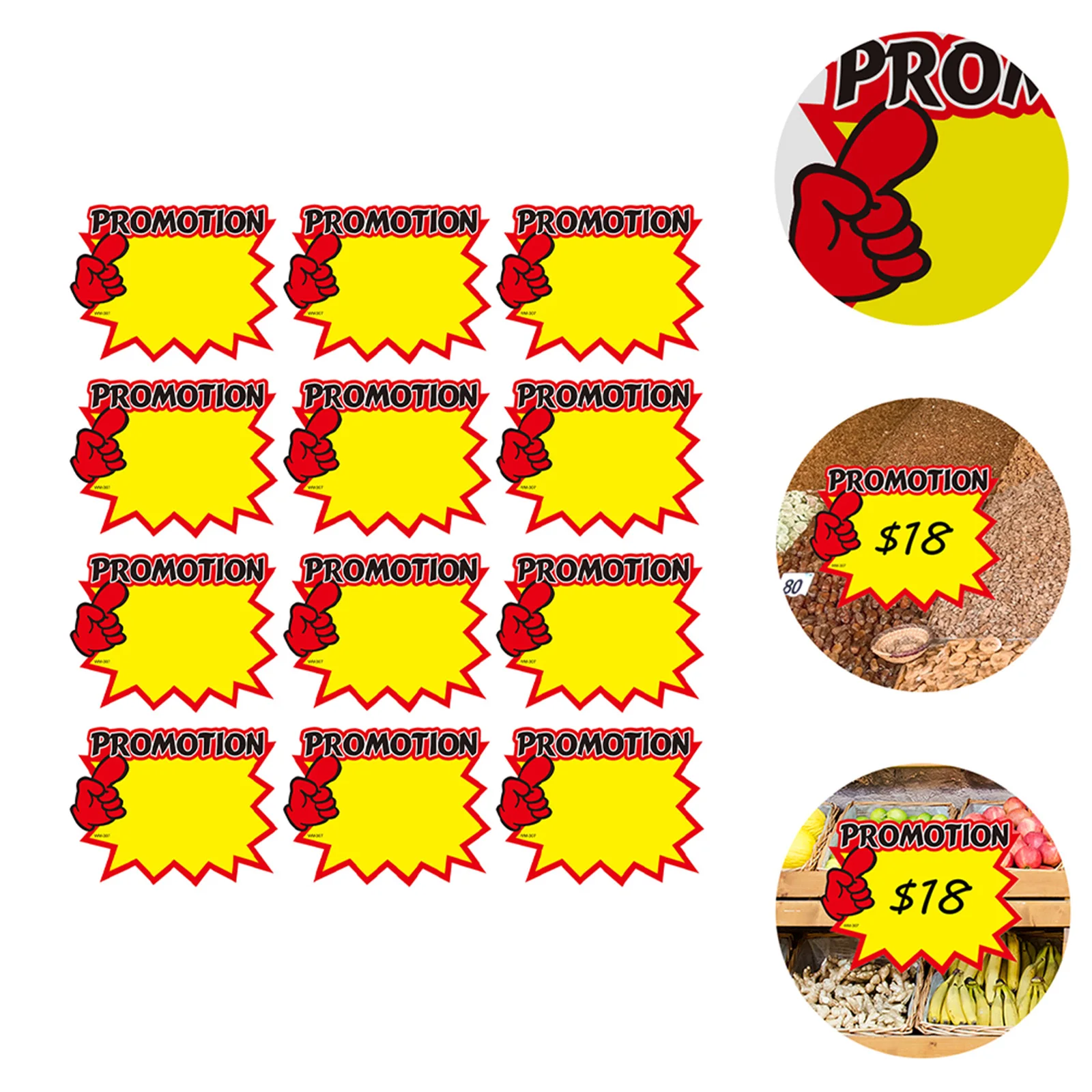 50 stücke Rohstoff Preis schild Promotion Werbung Aufkleber Explosion Aufkleber Zeichen Preis schild für Super maket Store