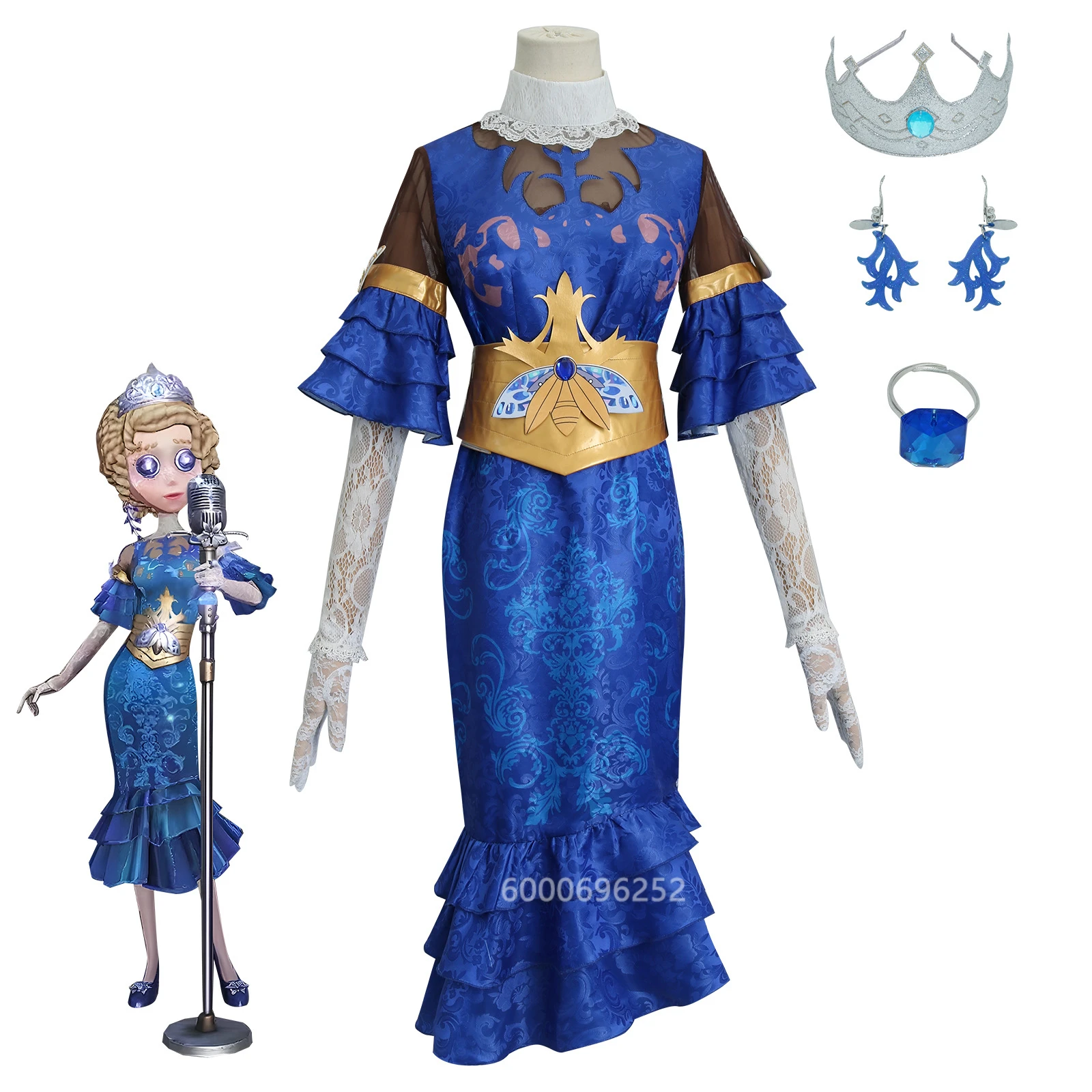 

Identity V Emily Dyer Doctor Firefly Blue Evening Dress Cosplay Costume for Women Sexy Party Suit High Quality New Arrival