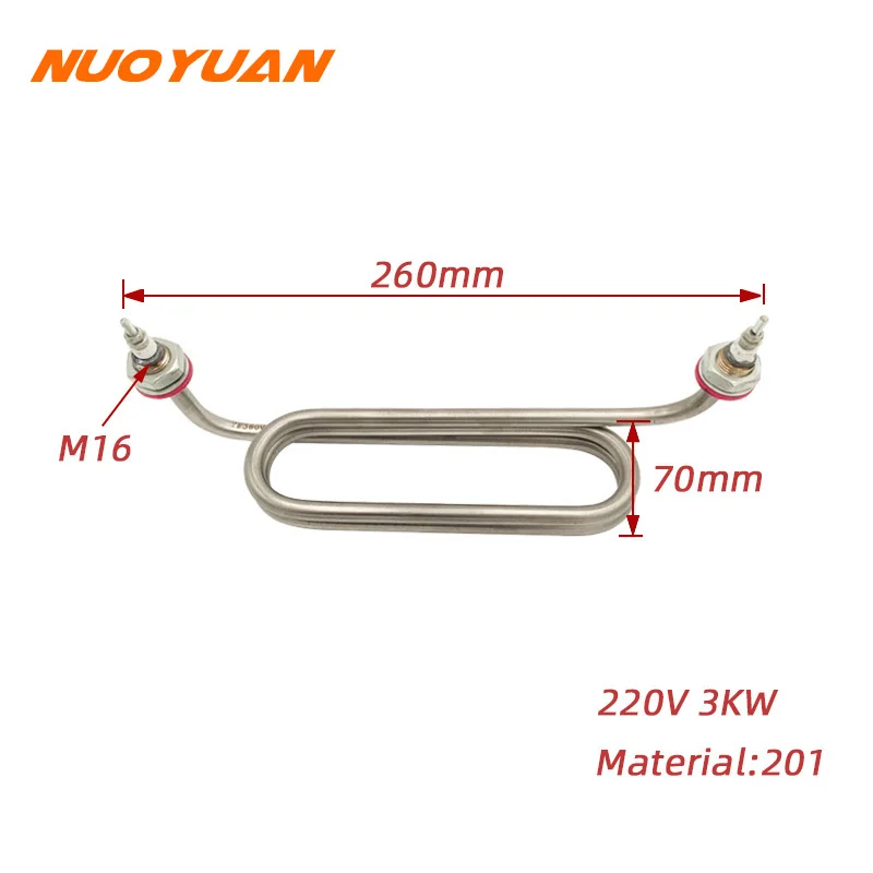 

Stainless Steel 220V/380V 3KW Electric Heating Tube M16 Thread Tubular Water Heater Submersible Heating Element