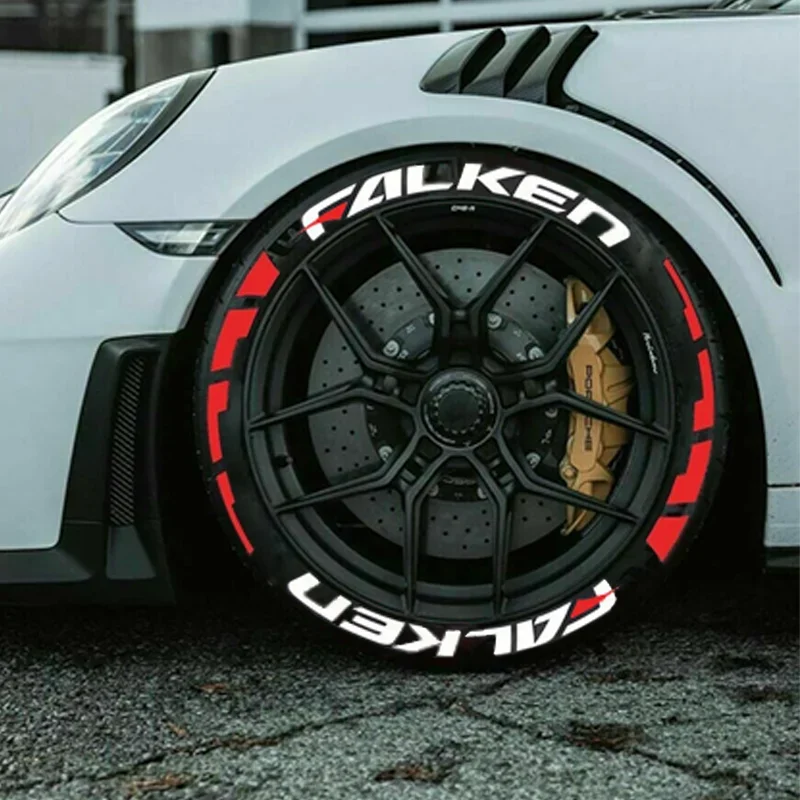 3D Car Wheel Stickers Car Tuning Universal FALKEN 3D Rubber Conjoined Lettering Sticker Car Sticker for 4 Wheels Personalized