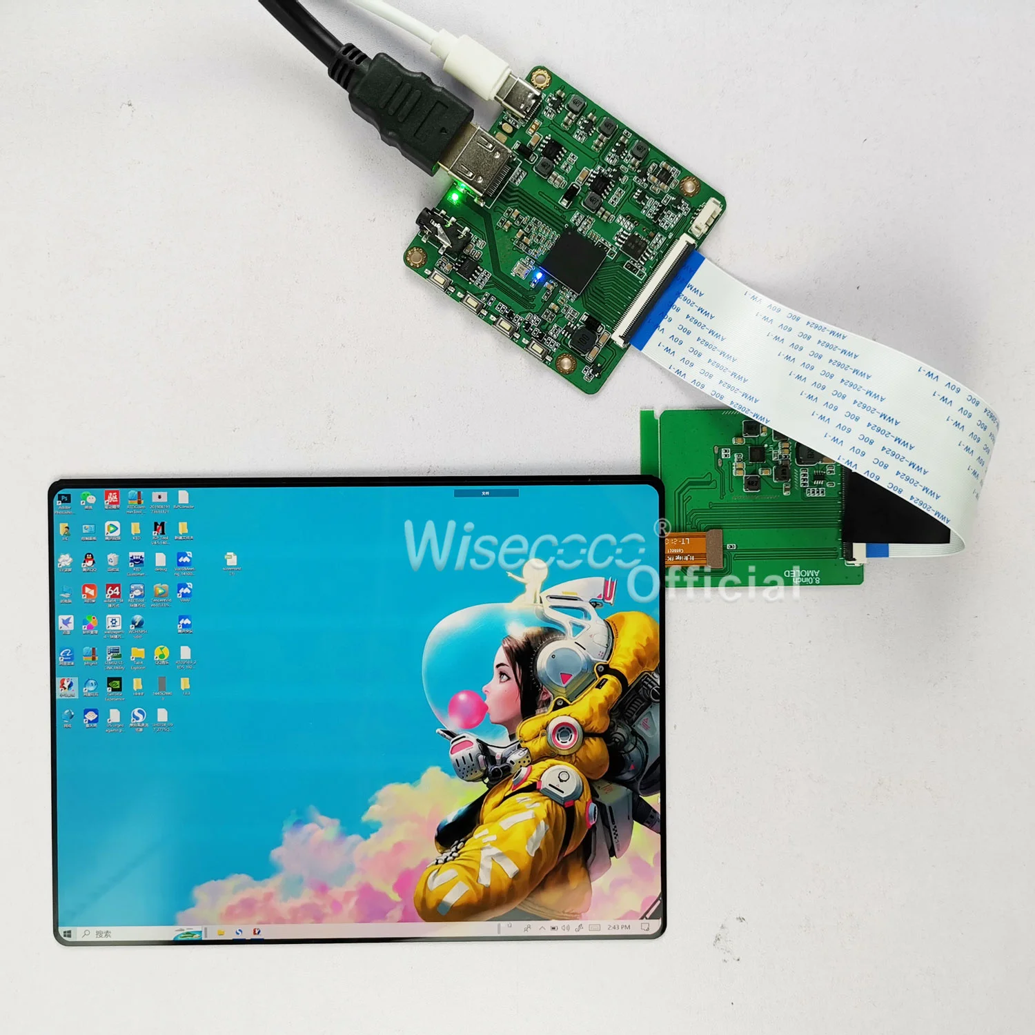 Imagem -05 - Wisecoco-display Ips Amoled para Tablet Automotivo Framboesa pi Brilhante Rotação Ajustável de 180 ° Tela Oled 2k 2480x1860 8