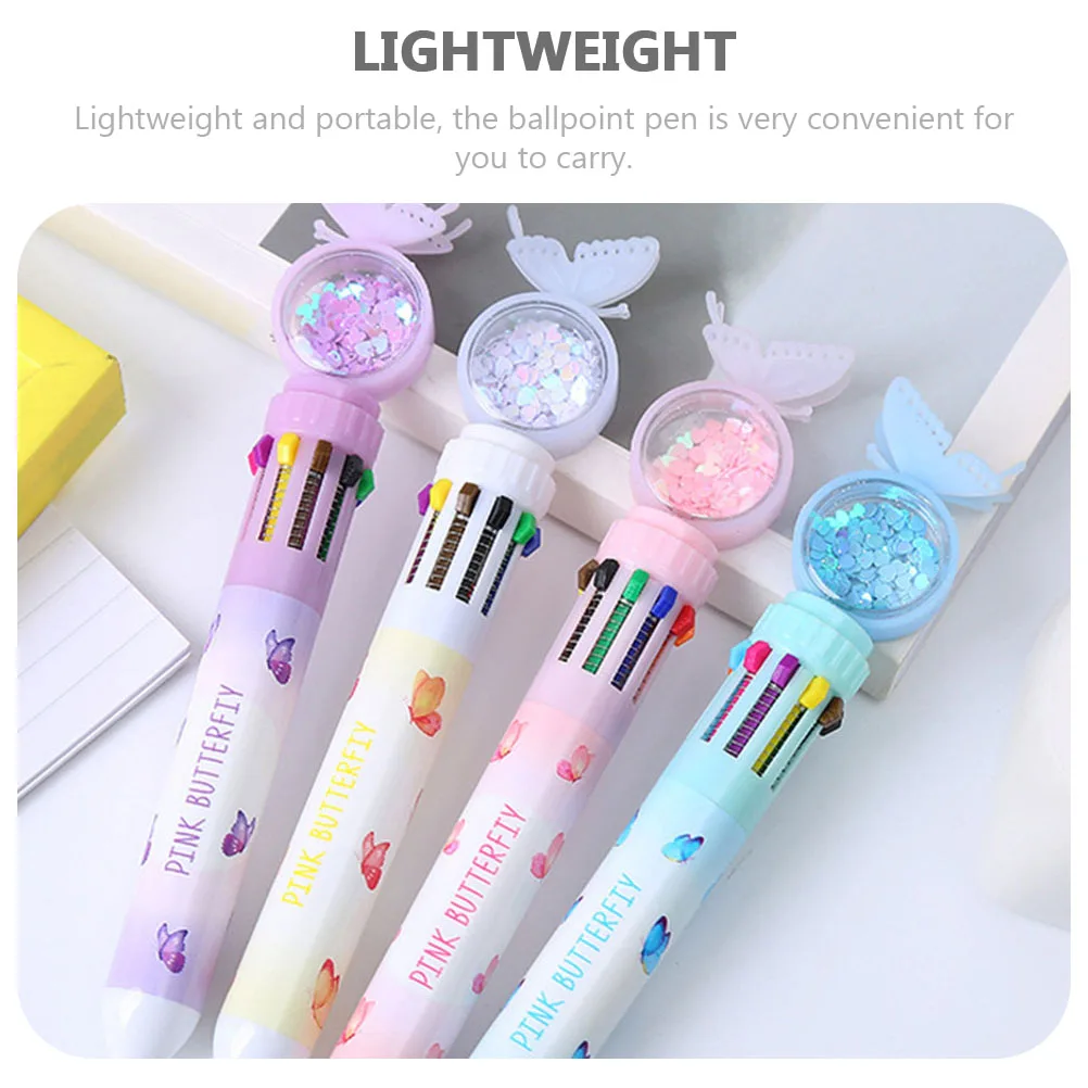 

Ten Color Ballpoint Pens Mini Bullet Refill Student Kids Lightweight Portable Multicolor Pen Household Color Pen Multi function
