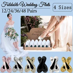 12-60 paia di ballerine da sposa per ospiti, damigella d'onore, ballerine pieghevoli, scarpe basse da ballo, regalo per feste da sposa per ospiti