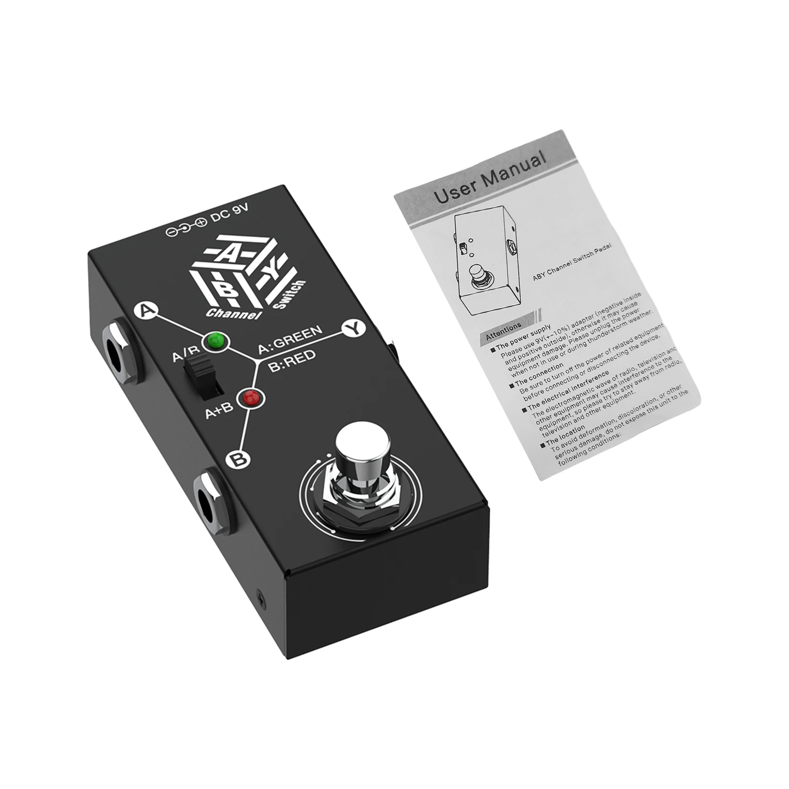 Pedales de guitarra ABY Box, Selector de línea, interruptor AB, Mini Pedal de efecto de guitarra, transmisión bidireccional, carcasa de Metal, soporte antideslizante