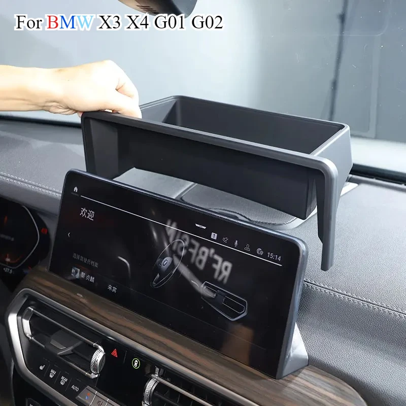 

Car Dashboard Navigation Screen Rear Storage Box Hidden Organizer For 2018-2024 BMW X3 G01 iX3 X4 G02 Interior tools Accessories