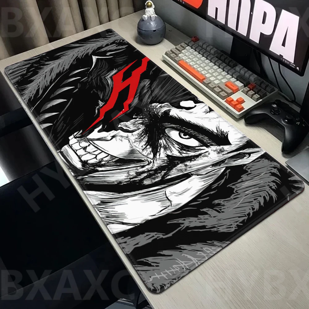 Guts sword in berserk Mouse Mat Berserk Guts Gamer Gaming Mouse Pad Computer Accessories Big Keyboard Laptop Padmouse Speed Desk
