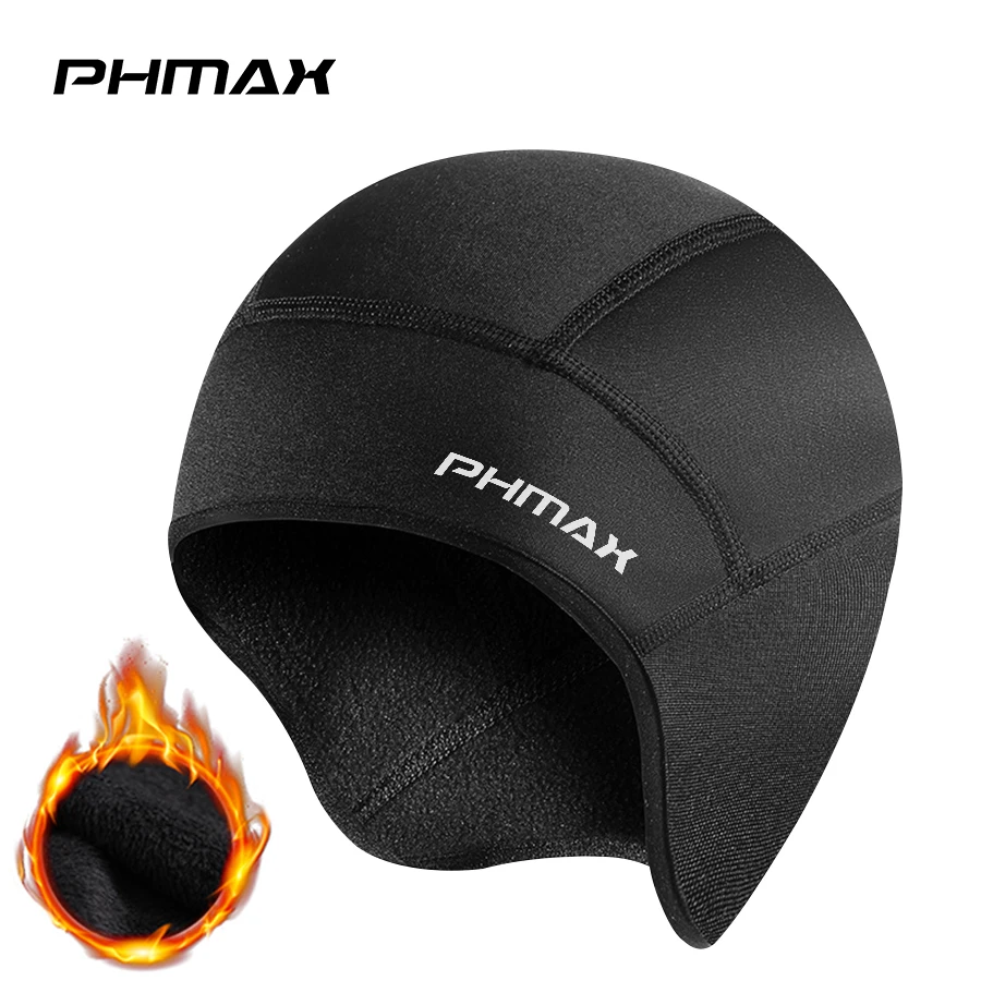 PHMAX Winter warm beanie padded ear protection head cover bicycle motorbike helmet liner cycling equipment