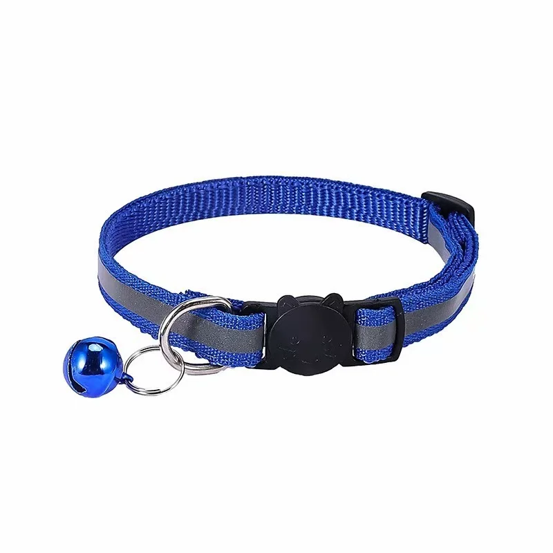 Collier pour chat réfléchissant avec clochette tête de chat_voghion.com