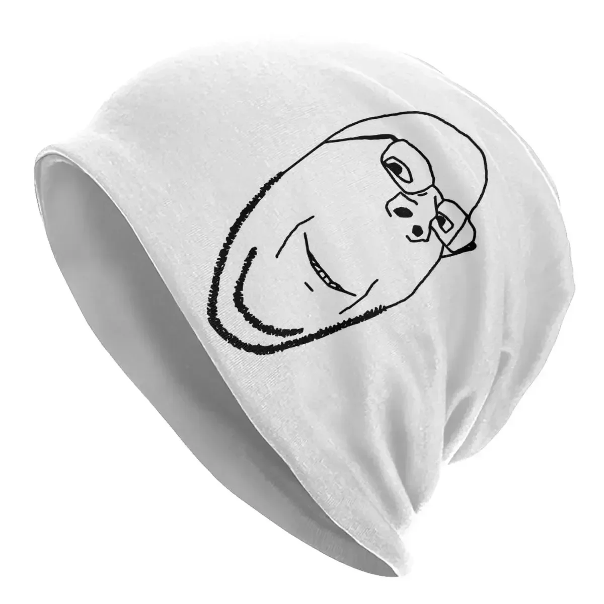 Smiling Wholesome Wojak Soyjak Skullies Beanies Hats Warm Autumn Winter Outdoor Cap Knitted Bonnet Caps for Men Women Adult