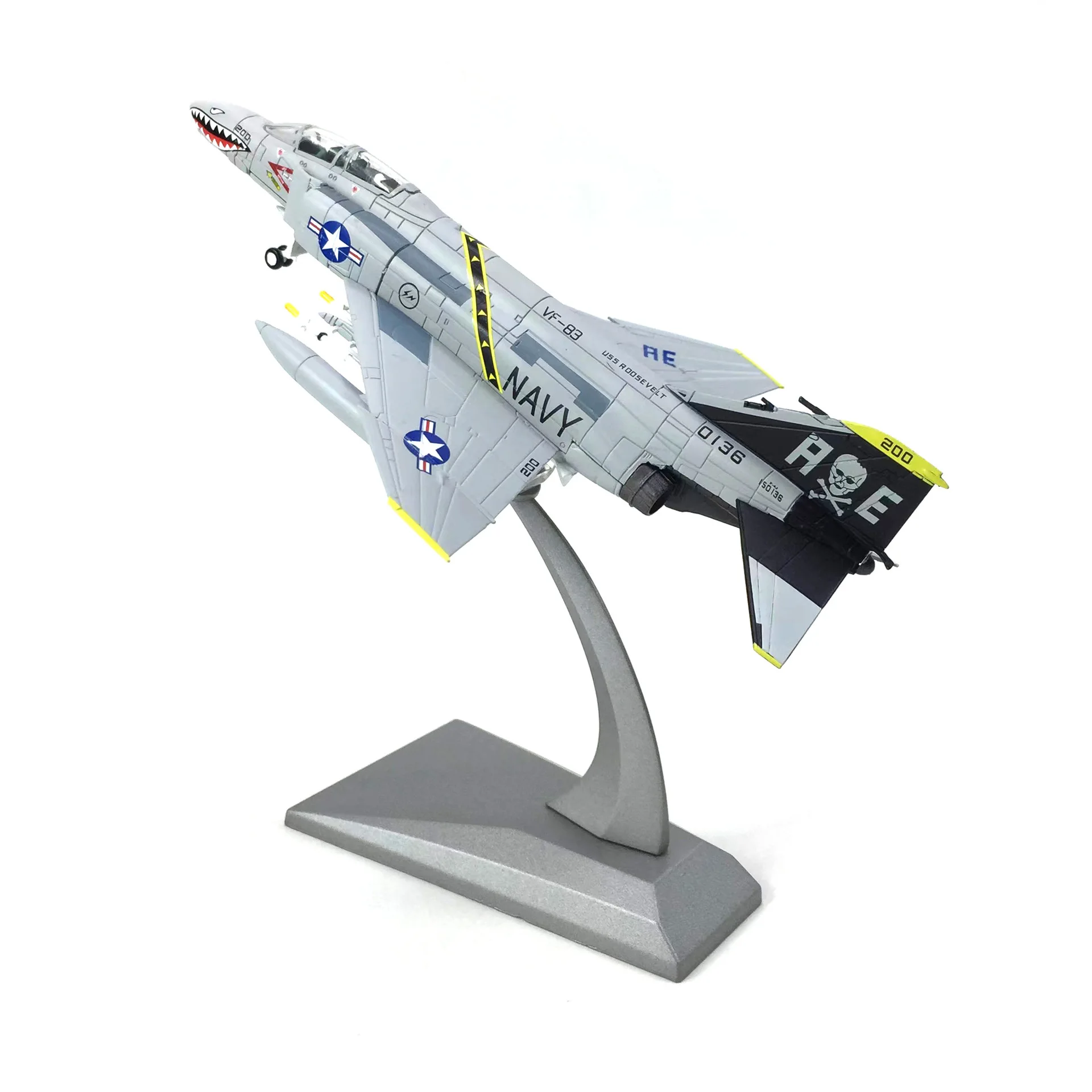 1:100 Scale U.S. F-4C Ghost Fighter Model and Display Stand Collectible Gifts F4 Alloy Airplane Model Mini Decoration Home