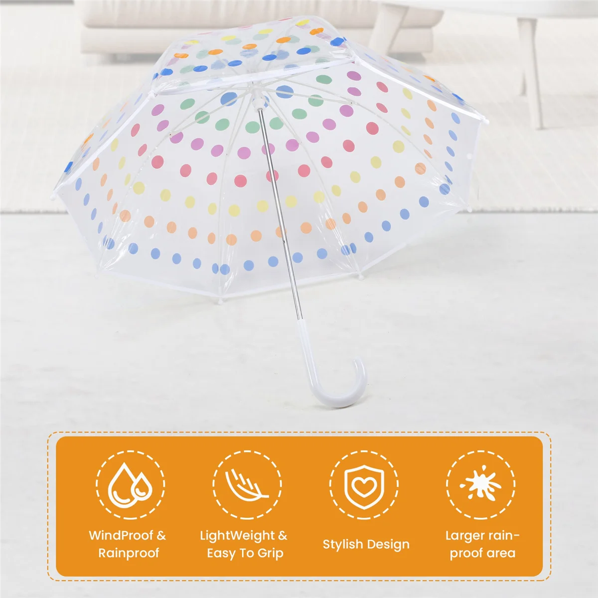 Kid's Clear Bubble Umbrella Men's and Women's Children's Umbrellas Transparent Long Handle Fashion Umbrella HOT