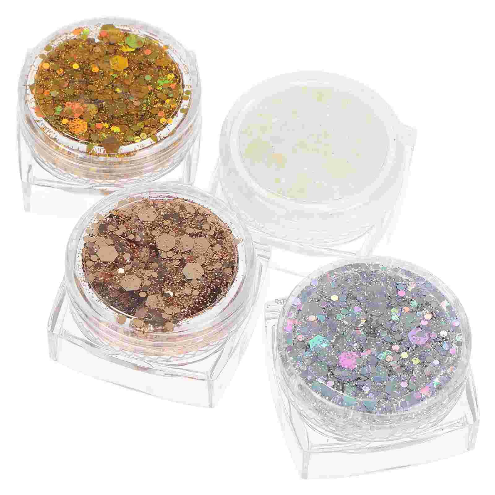 4pcs Face Glitter Body Glitter Body Glitter Gel Hair Glitter Gel Mermaid Sequins Makeup Glitters Face Paint Sparkling Glitter