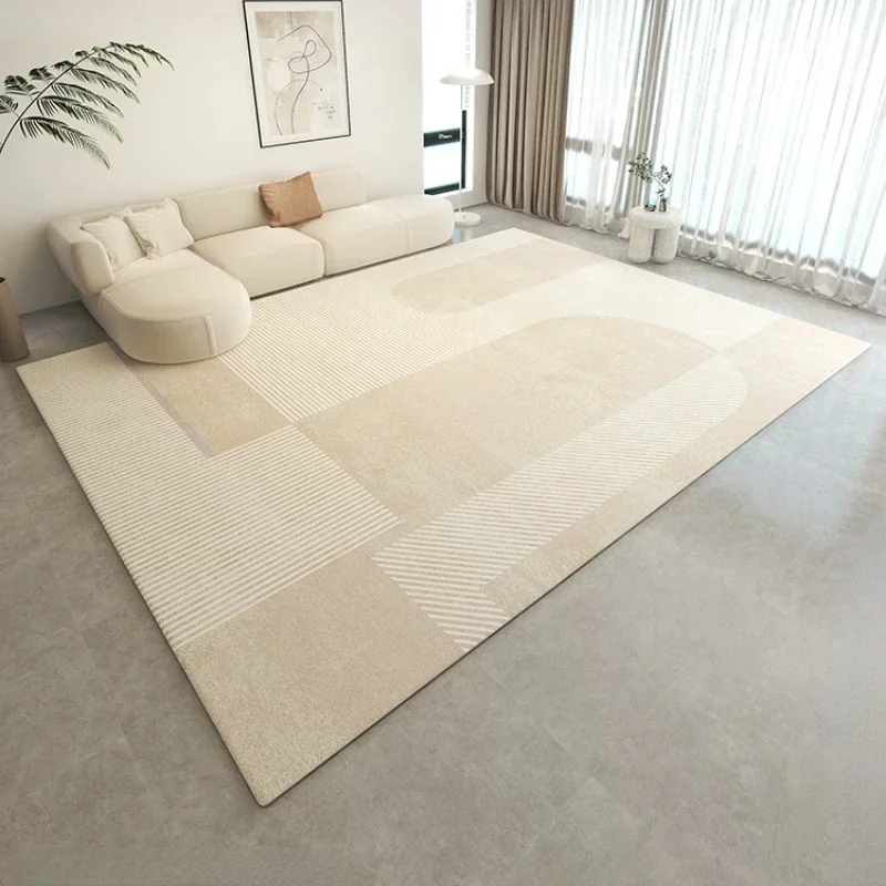 Living Room Carpet Large Area Non-slip Carpets Beige Bedroom Bedside Floor Mat Stripe Minimalist Style Home Decoration Rug 거실 카펫