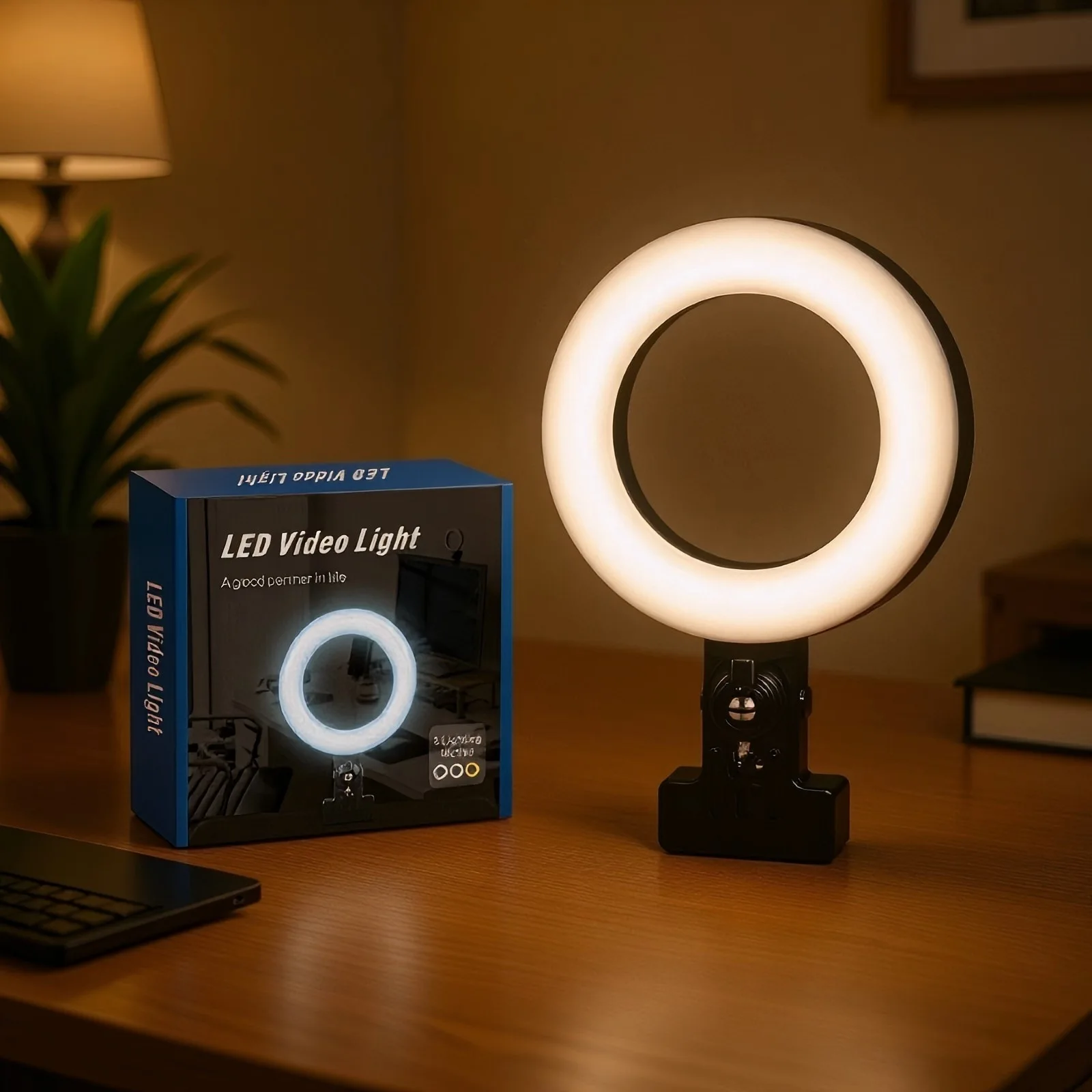 

Новая 4,5-дюймовая кольцевая лампа с креплением-клипсой, мощный зажим, для компьютера, видеоконференций, дополнительное освещение.