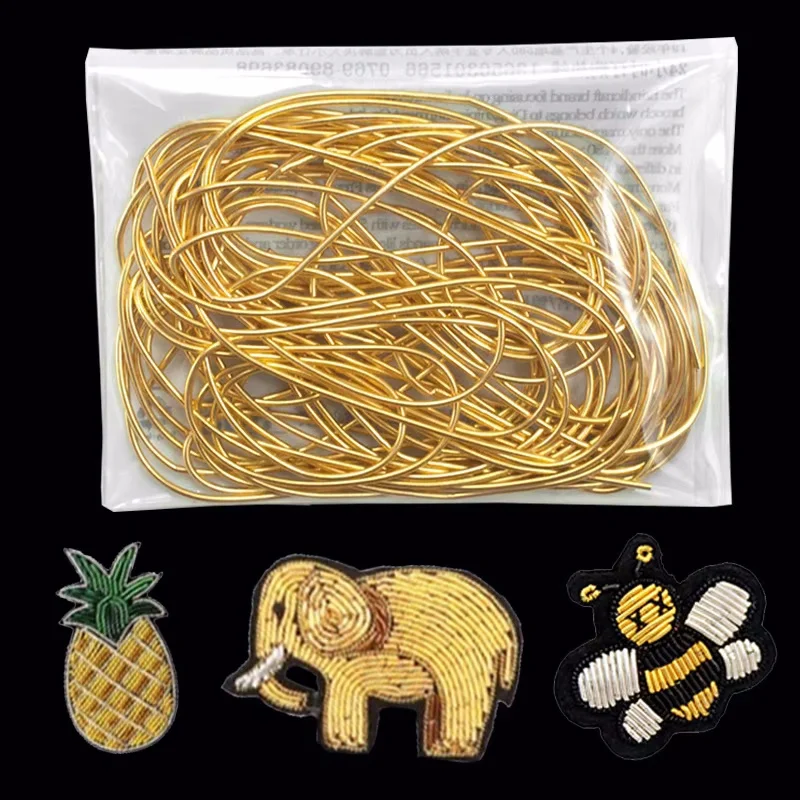 2.6M 1-1.5mm Bullion Wire French Coil Embroidery Silk Thread Accessories Jewelry Making Supplies Embroidery Metalic Purl Wire