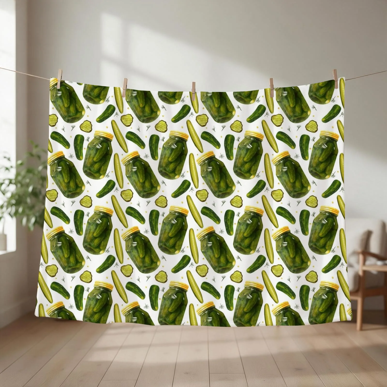 Pickles Pickles Pickles by Christine Leader Throw Blanket couch cozy soft plush fuzzy picnic outdoor blanket