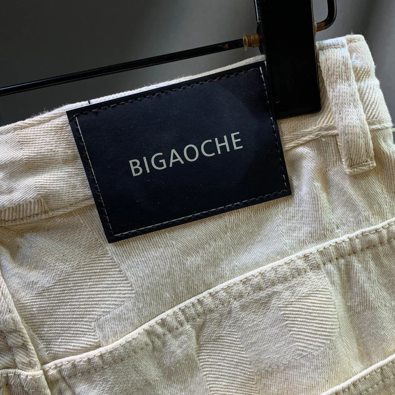 2025 summer new denim shorts for men, loose straight leg trendy fashion men's clothing, street casual five quarter pants