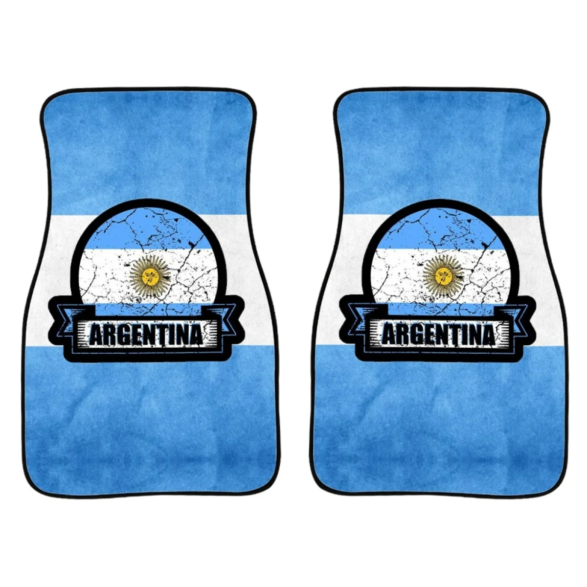 

New Arrivals Car Floor Mats Argentina National Emblem Universal Fit Auto Carpet Set of 2 Front Rear Liners Protector for Woman