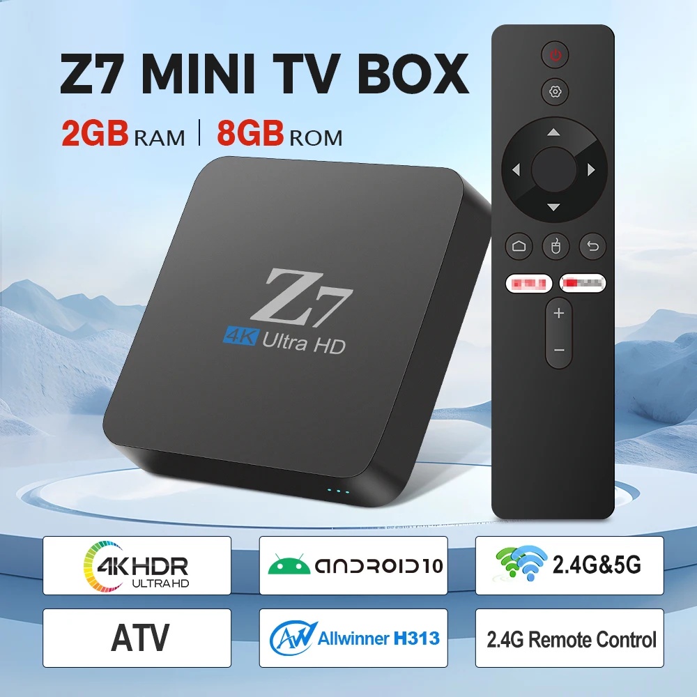 Z7 Smart TV Box 4K HD Android 10.0 Smart TV Box 2.4/5G Dual-WIFI 3D Video Media Player Home Theater TV Set-top Box PK MXQ-PRO