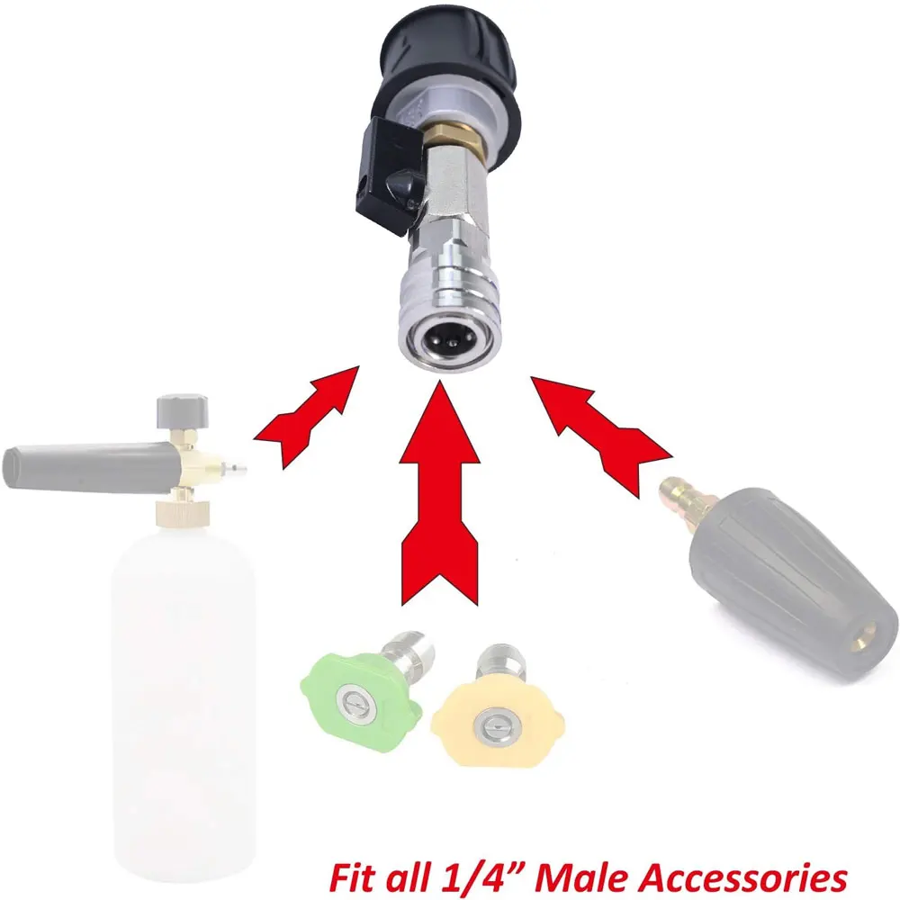 KAIKARAI 1/4 クイックコネクトバルブ制御水流ケルヒャーパークサイド Nilfisk Lavor ボッシュ Stihl ホース高圧洗浄機アダプター