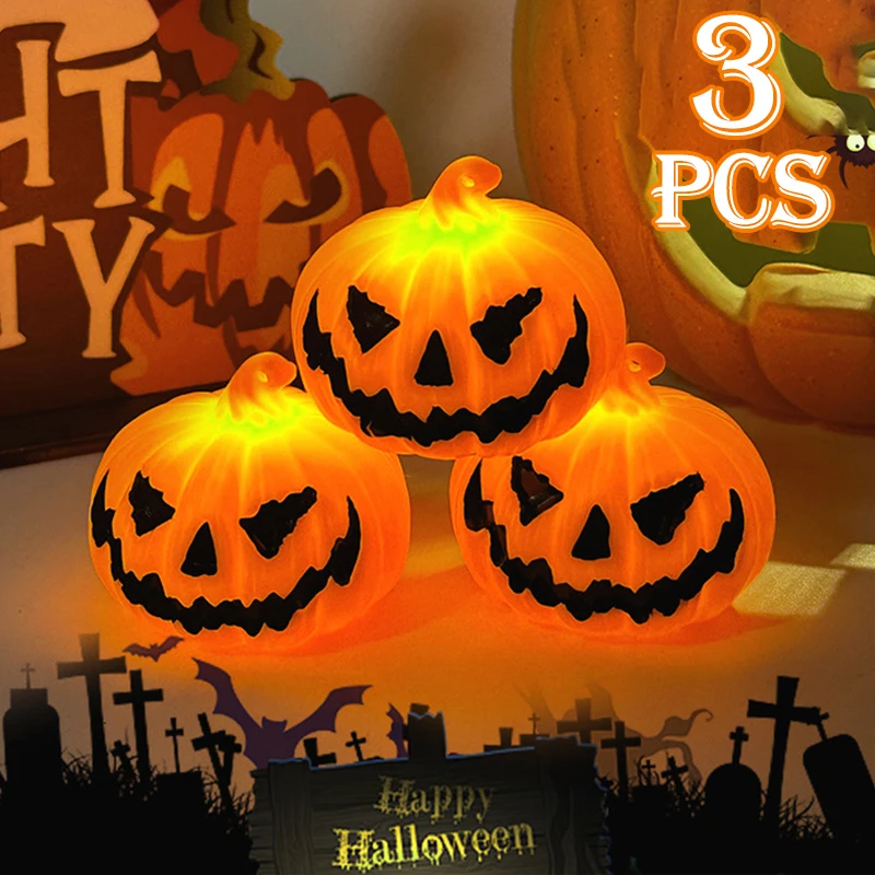 

Halloween LED Luminous Pumpkin Lantern Toy Holiday Decoration Scene Layout Atmosphere Lamp Simulation Pumpkin Toy Lamp