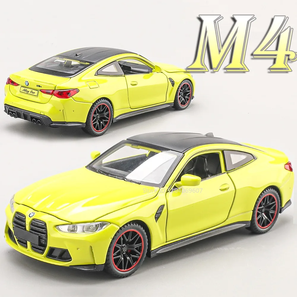 Model samochodu M4 X3M w skali 1:32, metalowy odlew, gumowe opony, napęd pull-back, otwierane drzwi, dźwięk, światło, ozdoba, pojazd, prezent urodzinowy