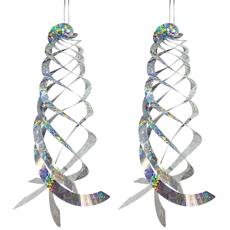 2PC bird deterrent, bird repellent, spiral bird scarer, reflective bird deterrent, hanging bird repellent, garden bird control,