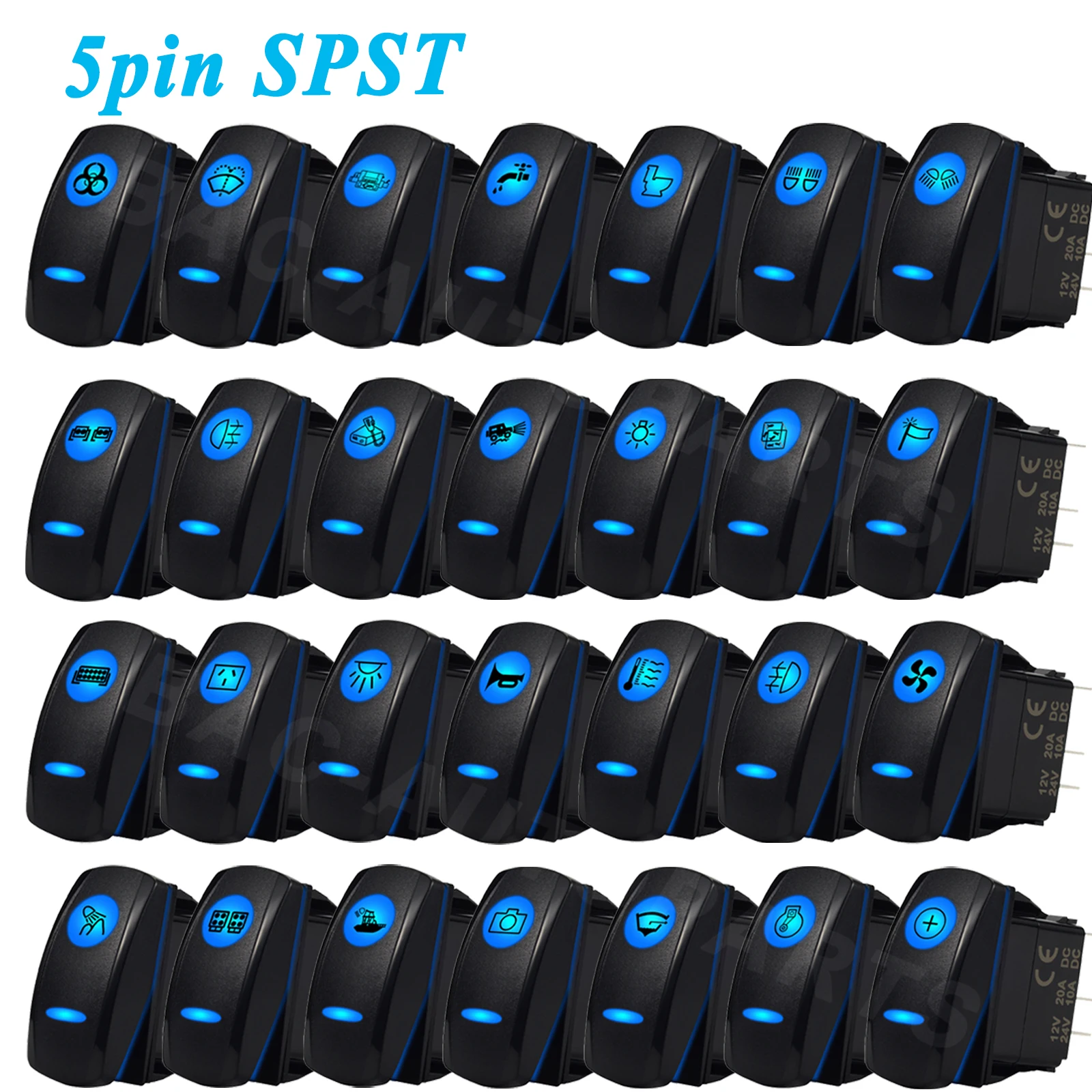 Blue Led Rocker Swi… - image