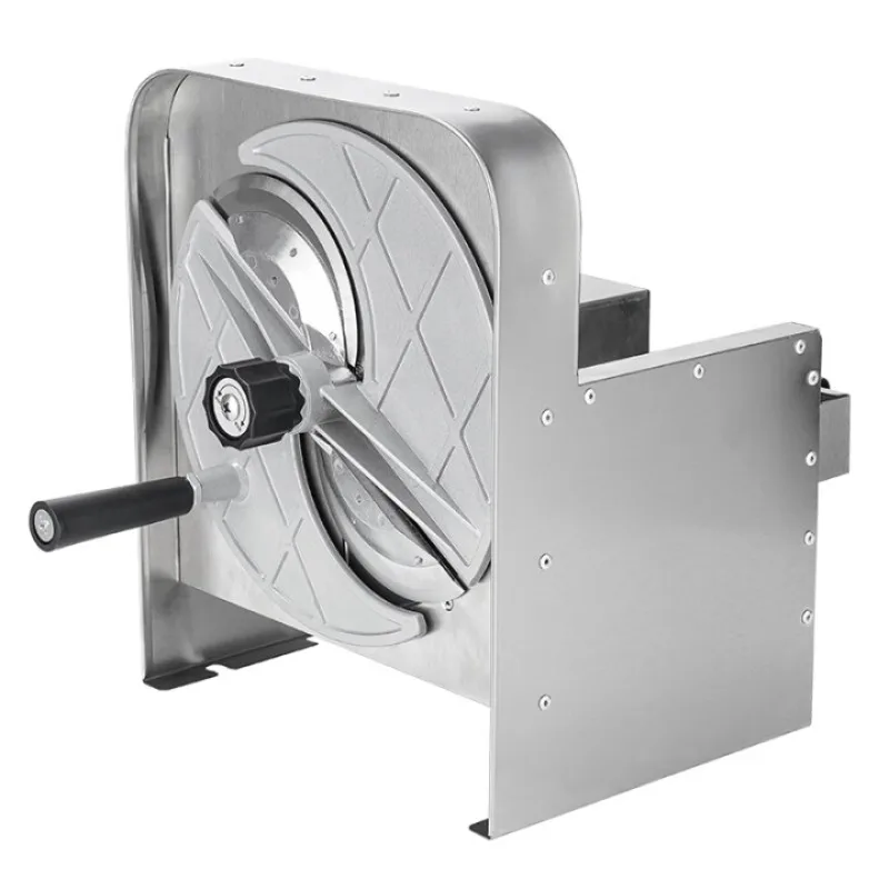 

Commercial electric slicer cuts garlic slices stainless steel