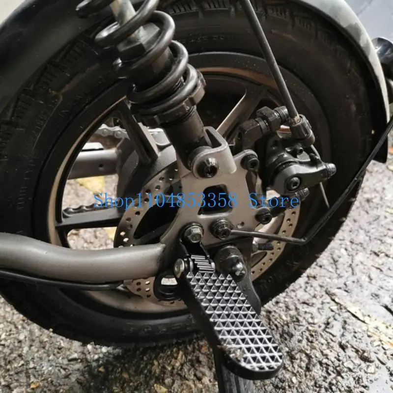 

652F Electric Rear Pedals Aluminium Foldable Pegs Folding Footrest for Electric Scooter Electric Scooter Accessory Black