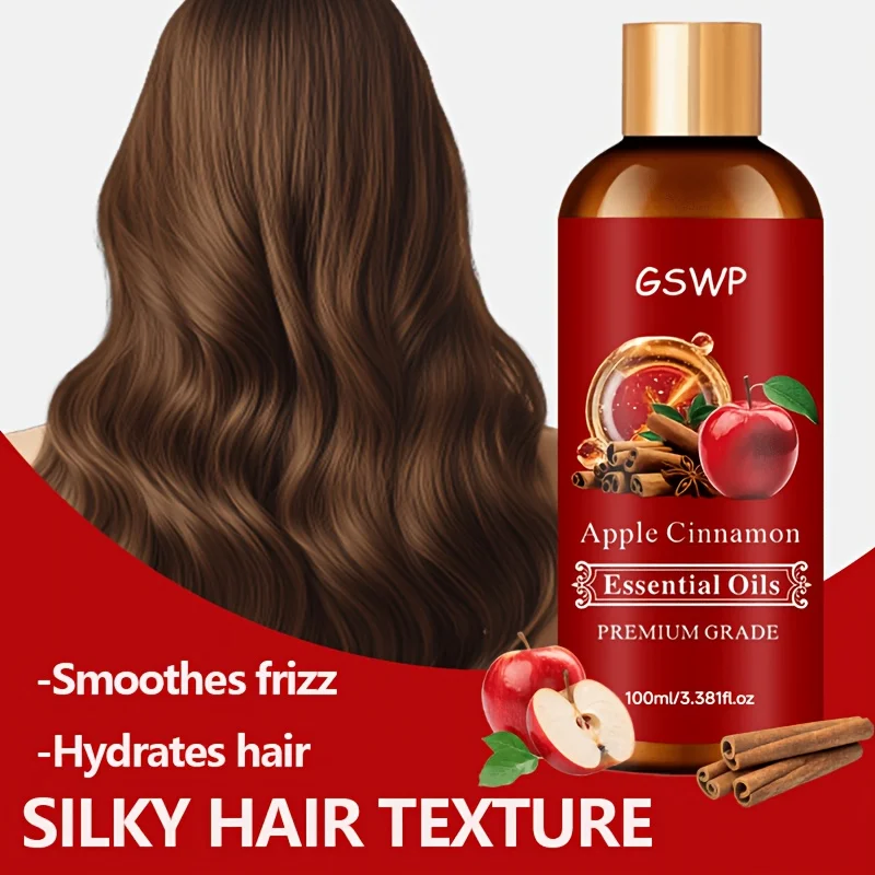 GSWP Apple Cinnamon Moisturizing Essential Oil, is suitable for hair care and full-body care, deeply moisturize. 100/200ml