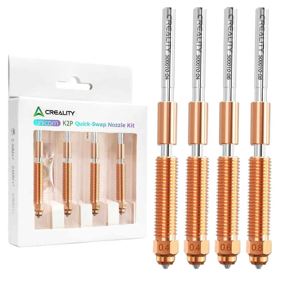 Creality K2 Plus 3D-Drucker-Zubehör „Einhorn“ K2P Schnellwechsel-Düsen-Set, Ganzmetall-Design, einfach zu montieren, zerlegen, 4 Stück
