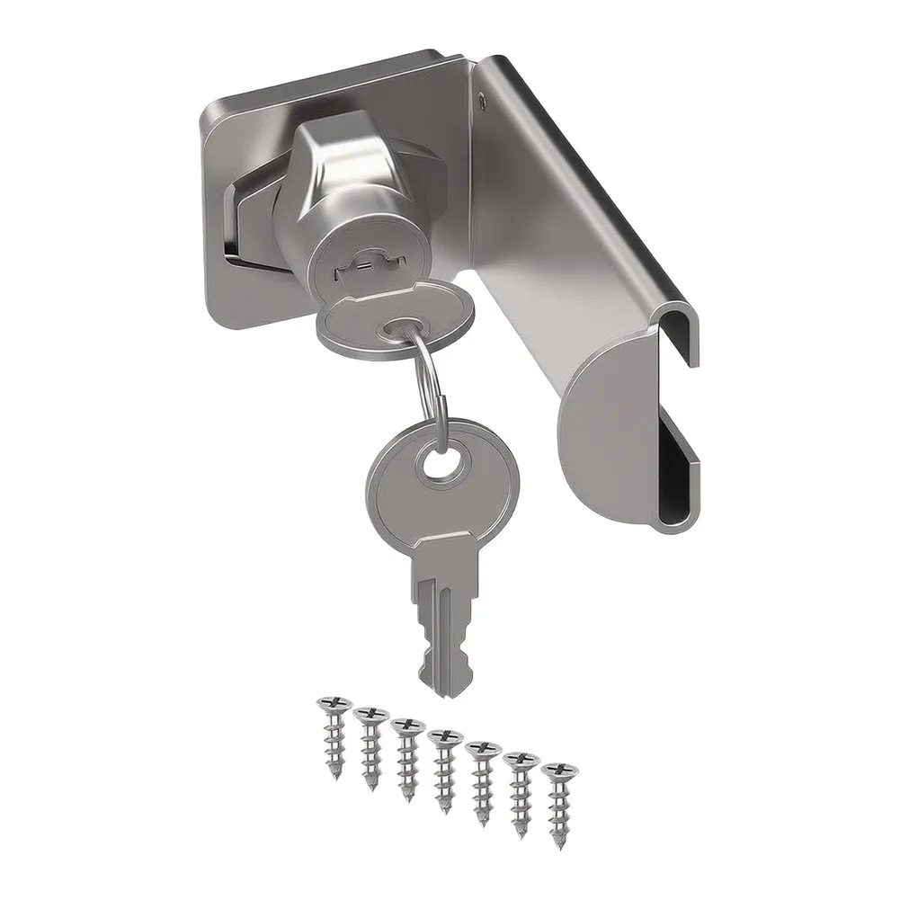 For 90 Inward-opening Doors Sliding Gate Latch Door Hasp for lock Home Security As Shown Extended Sliding Ear Keyed Locking