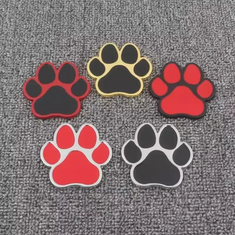 1 PCS Car Sticker Paw 3D Metal Animal Badge Emblem Dog Cat Bear Foot Prints Footprint Decals Cool Design Auto Accessories