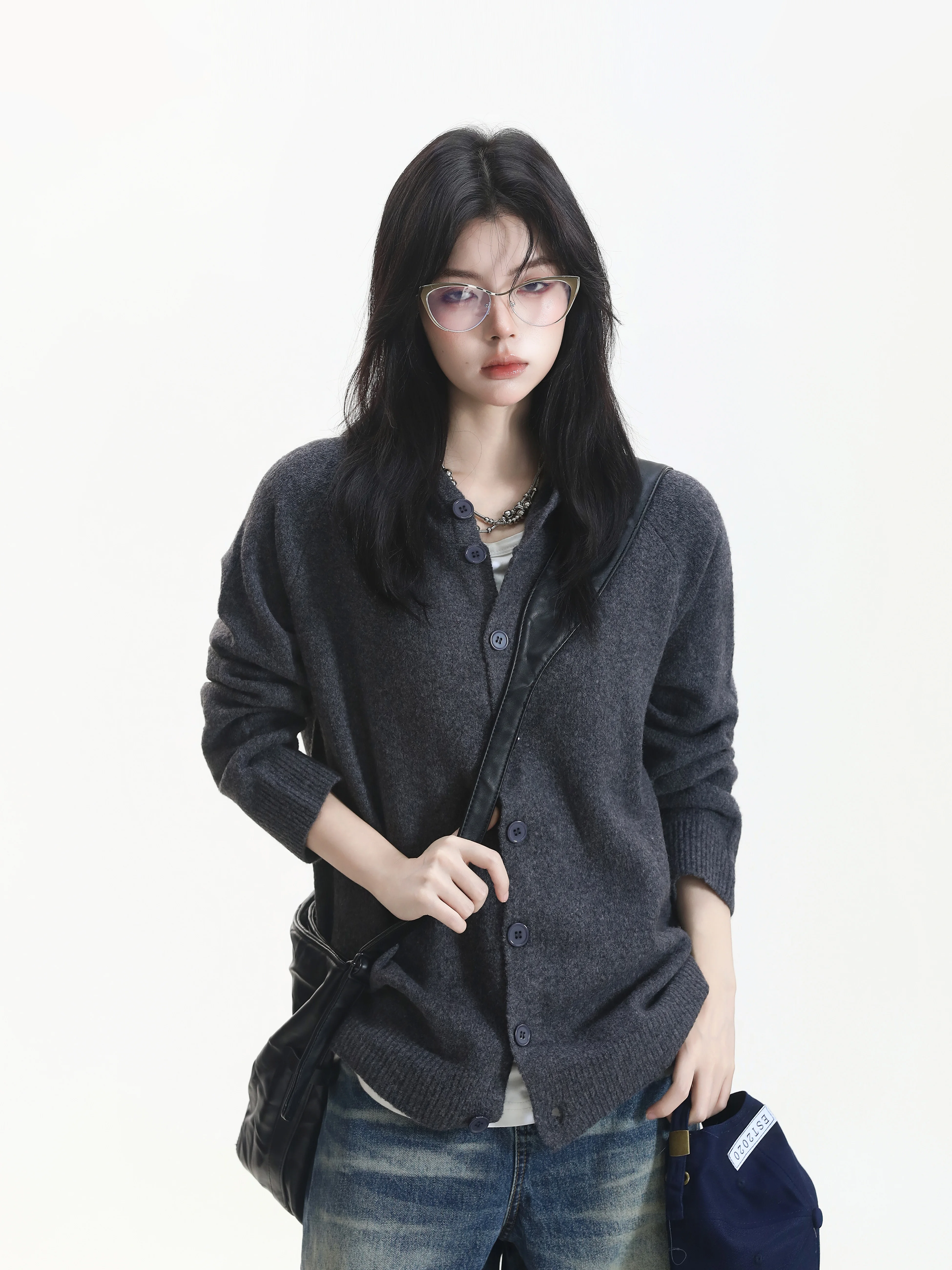 Cleanfit Basic Style Hooded Knitted Open Cardigan Women's Lazy Style Sweater Jacket Soft Medium Polyester Acrylic Wool Nylon ...