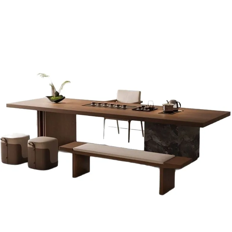 

High-end solid wood light luxury island tea set a complete of home living room office