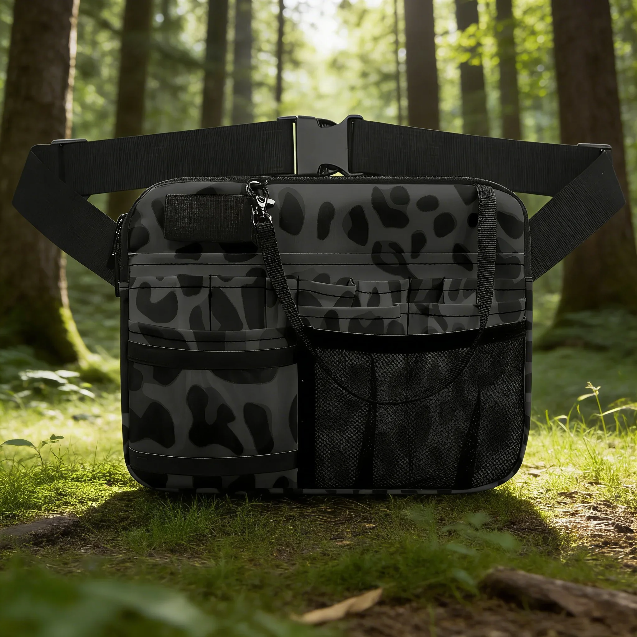 multi-pocket-red-leopard-print-nurse-waist-bag-adjustable-medical-utility-fanny-pack-large-capacity-organizer-for-nurses-doct