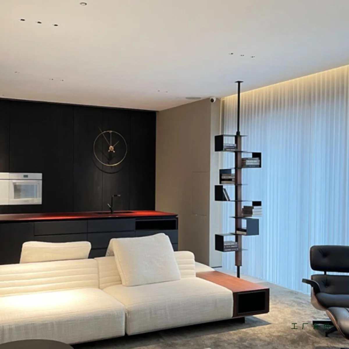 Rotating bookshelf shelf, floor-to-ceiling entrance partition, Italian living room corner Nordic display shelf bookcase 3