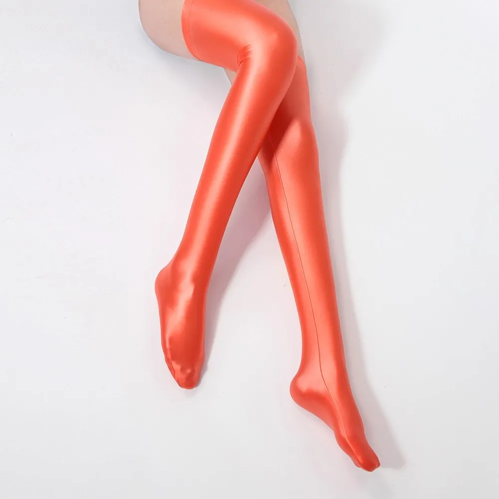 MJINM Japanese-style Belle Silky Smooth Yoga Sport Tall Tube Socks Glitter Spandex Knee-high Tight Stocking Cosplay Accessories