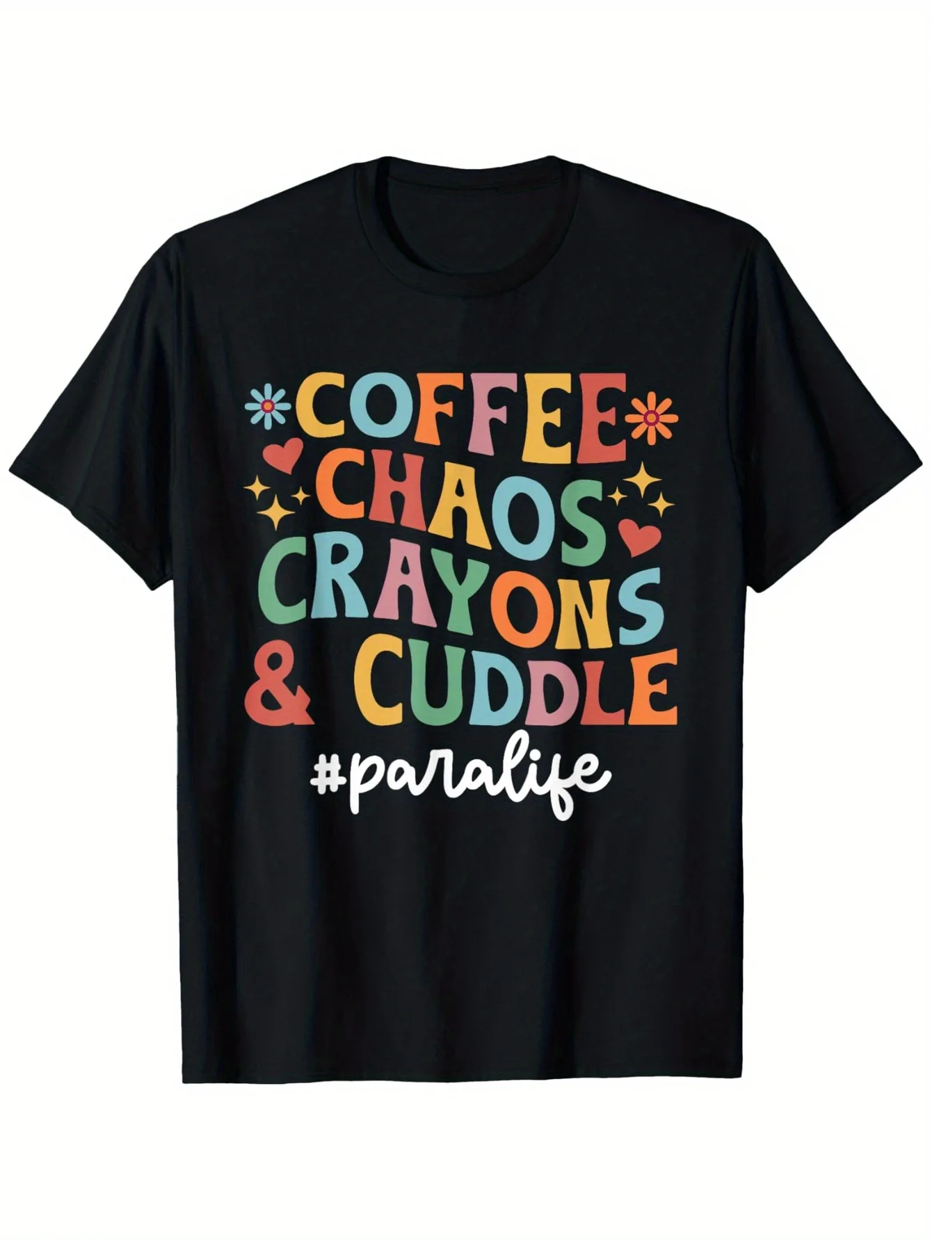 Para Life Paraprofessional T-Shirt 100% Cotton Casual Short Sleeve Round Neck Tee with Colorful 