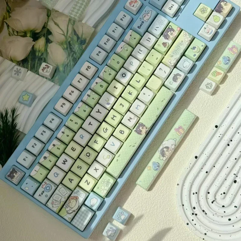 Love and Deepspace Theme Keycaps Custom PBT Cherry/MOA Profile Keycaps Cute Xavier Zayne Anime Cartoon Point Key Cap for Gamers