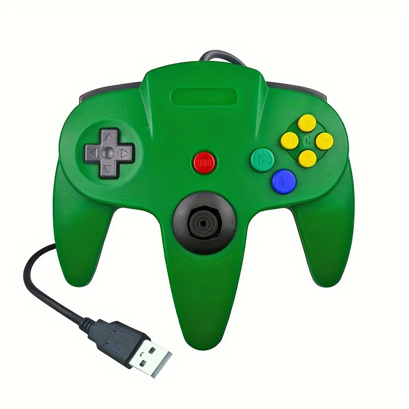 Wired USB N64 Controller, FISUPER Classic Video Game Controller USB Gamepad for Windows PC MAC Raspberry PI Retropie