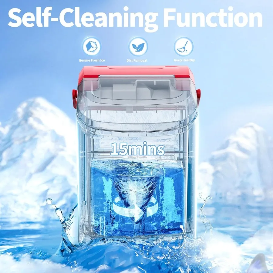 ماكينة صنع الثلج على سطح الطاولة من Nugget مع ثلج ناعم قابل للمضغ للاستخدام المنزلي والمكتبي تنتج 35 رطلاً من ثلج بيبل في 24 ساعة محمول #3