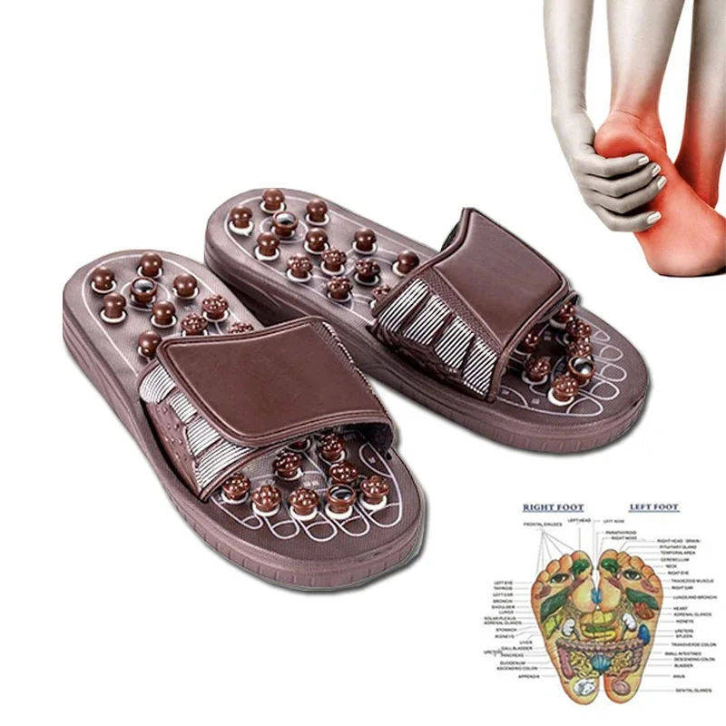 

Foot Massage Acupuncture Slippers Acupoint Activation Reflexology Spring Magnetic Therapy Relieve Foot Pain Meridians Arthritis