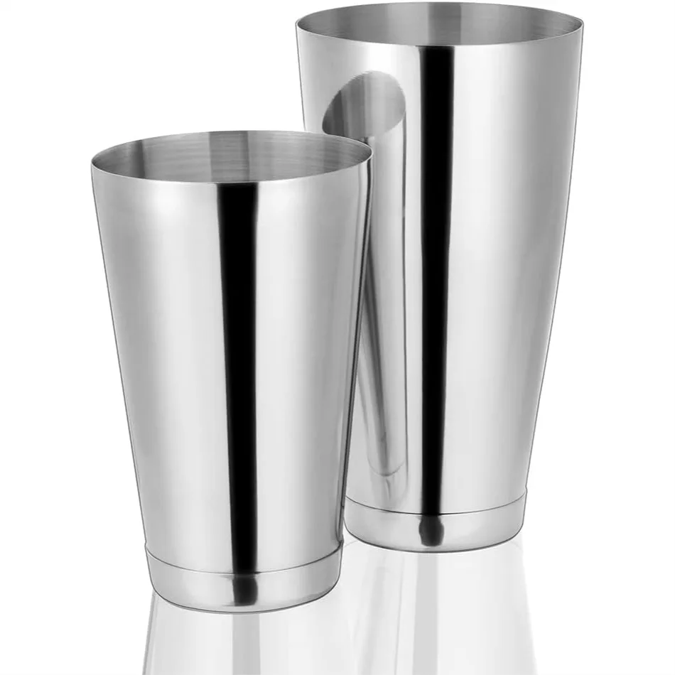 

Stainless Steel Cocktail Shaker Tins Set Pro Bar Style Boston Shakers Two Piece Martini Shaker Cup Drink Mixer For Bartender Silver Bar Tools Weighted Metal Shaking Tin