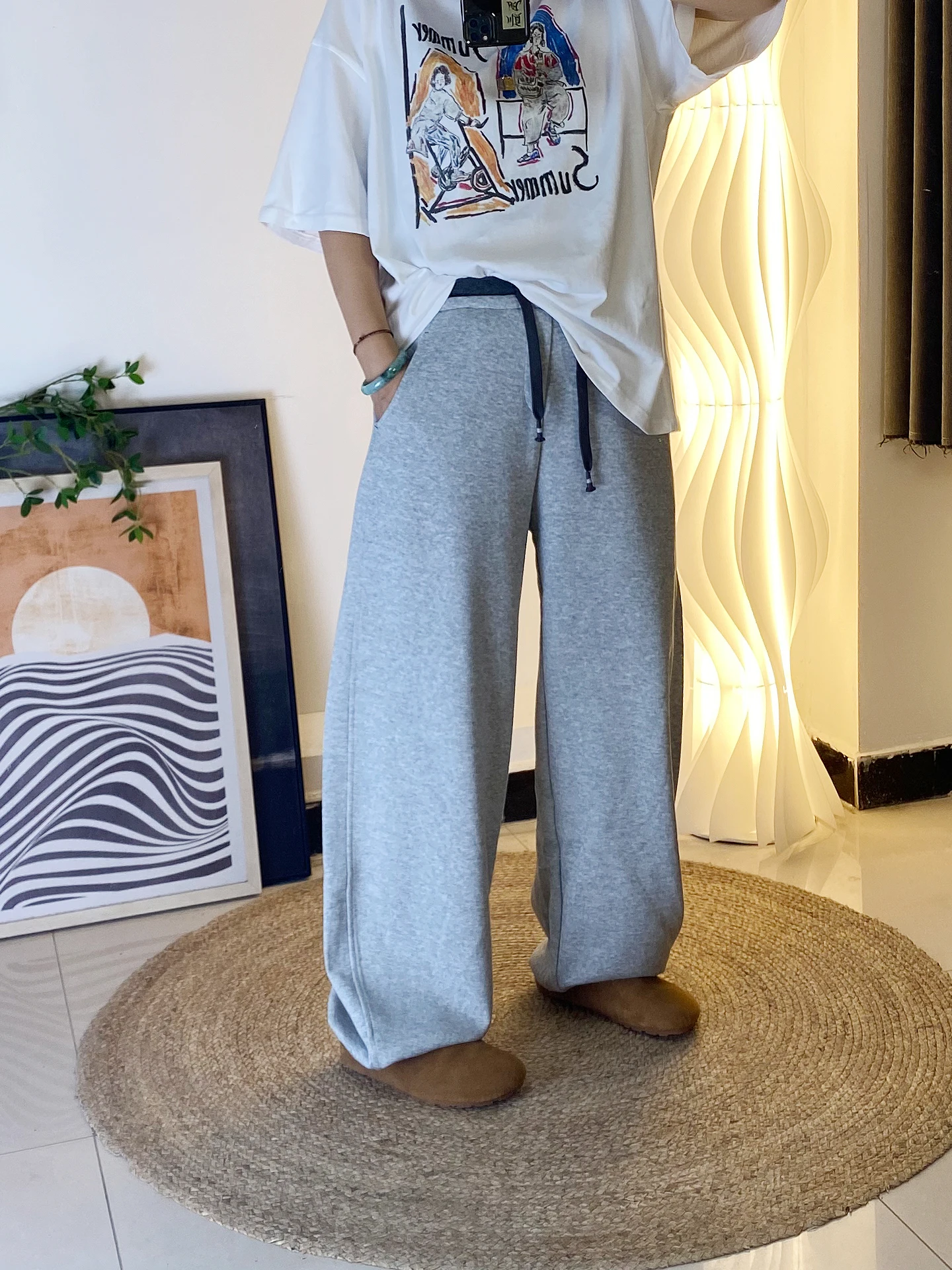 

Женские спортивные брюки большого размера: прямые, широкие, с высокой талией, повседневные, удобные, свободного кроя