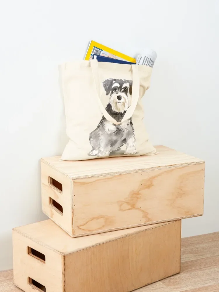 Watercolor Miniature Schnauzer Tote Bag large tote bag reusable shopping bag