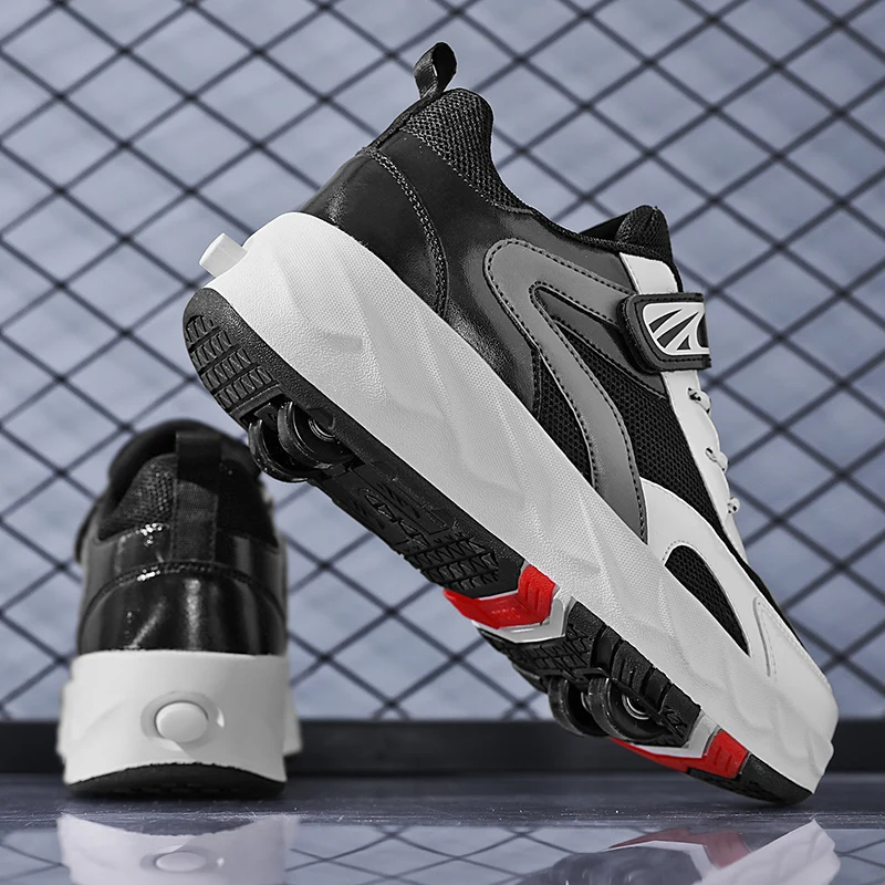 Sneakers Four Wheels Sneakers Transformers Roller Skate Shoes Parkour Roller Skate Shoes High School Kids Shoes