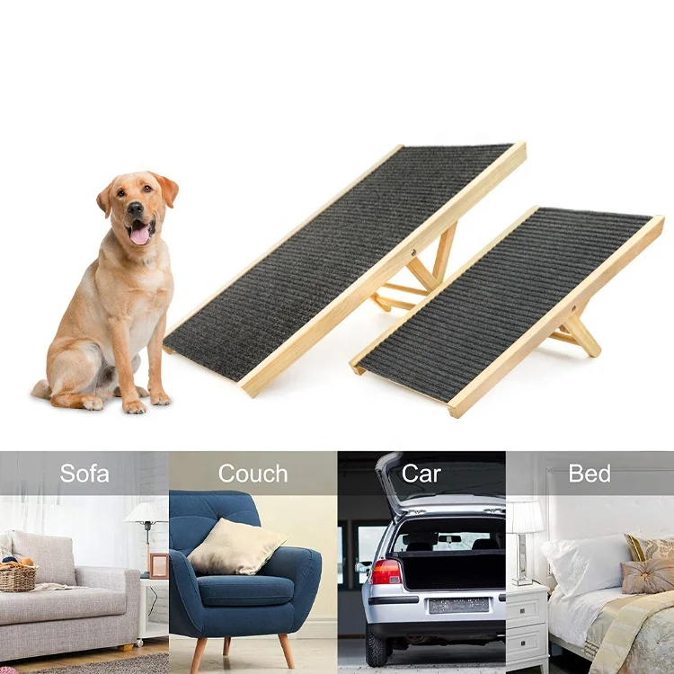 Customized Height Adjustable Dog Ramps Foldable Pet Stairs Wooden Ramp Ladder for Dog